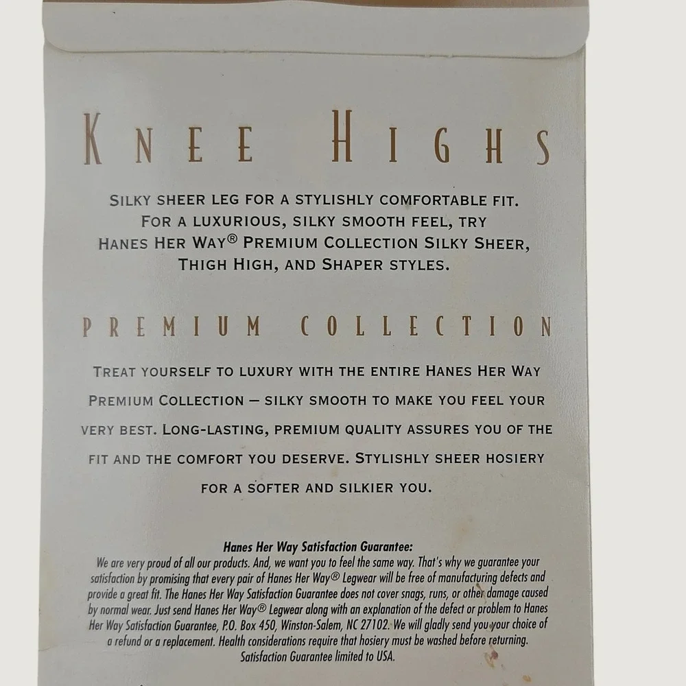 NOS Vintage Hanes Her Way Knee Highs One Size Black  Premium Sheer 2 Pairs